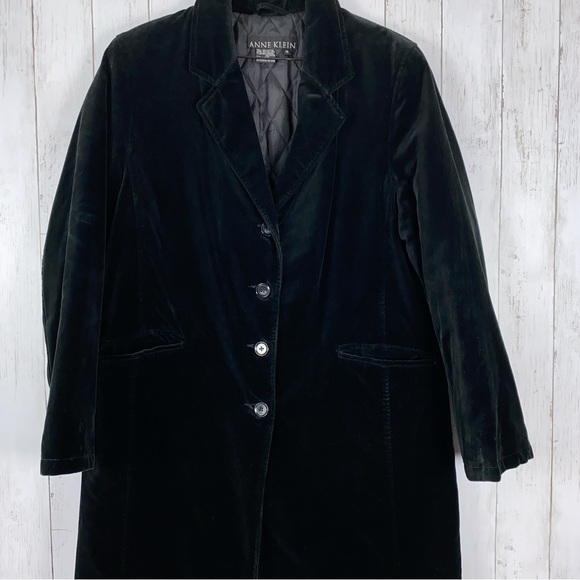Anne Klein Womens Coat Size 10 (M) Black Velvet Dupont Thermolite Insulation - Picture 2 of 9